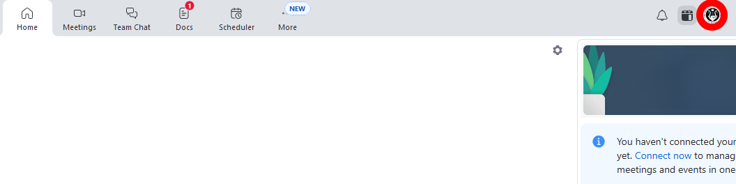 Screenshot of profile icon